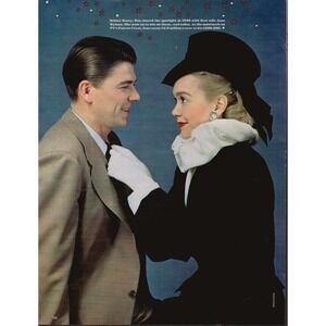 Ronald Reagan Jane Wyman Film Career Photo Spread Front & Back Print Ad 1986